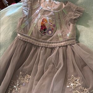 Girls' Gray Tulle Dress with Sequin Details